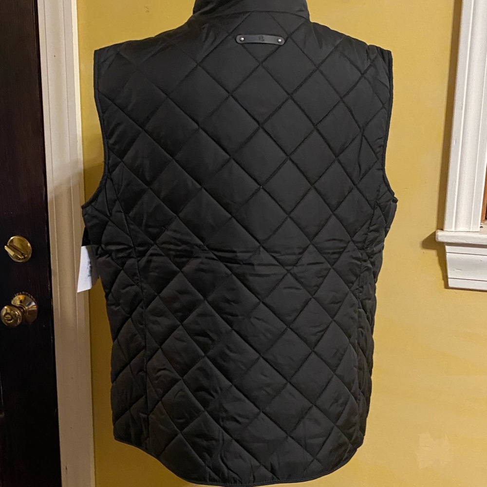 NWT Lauren Ralph Lauren Black Quilted Vest Large - Picture 4 of 8